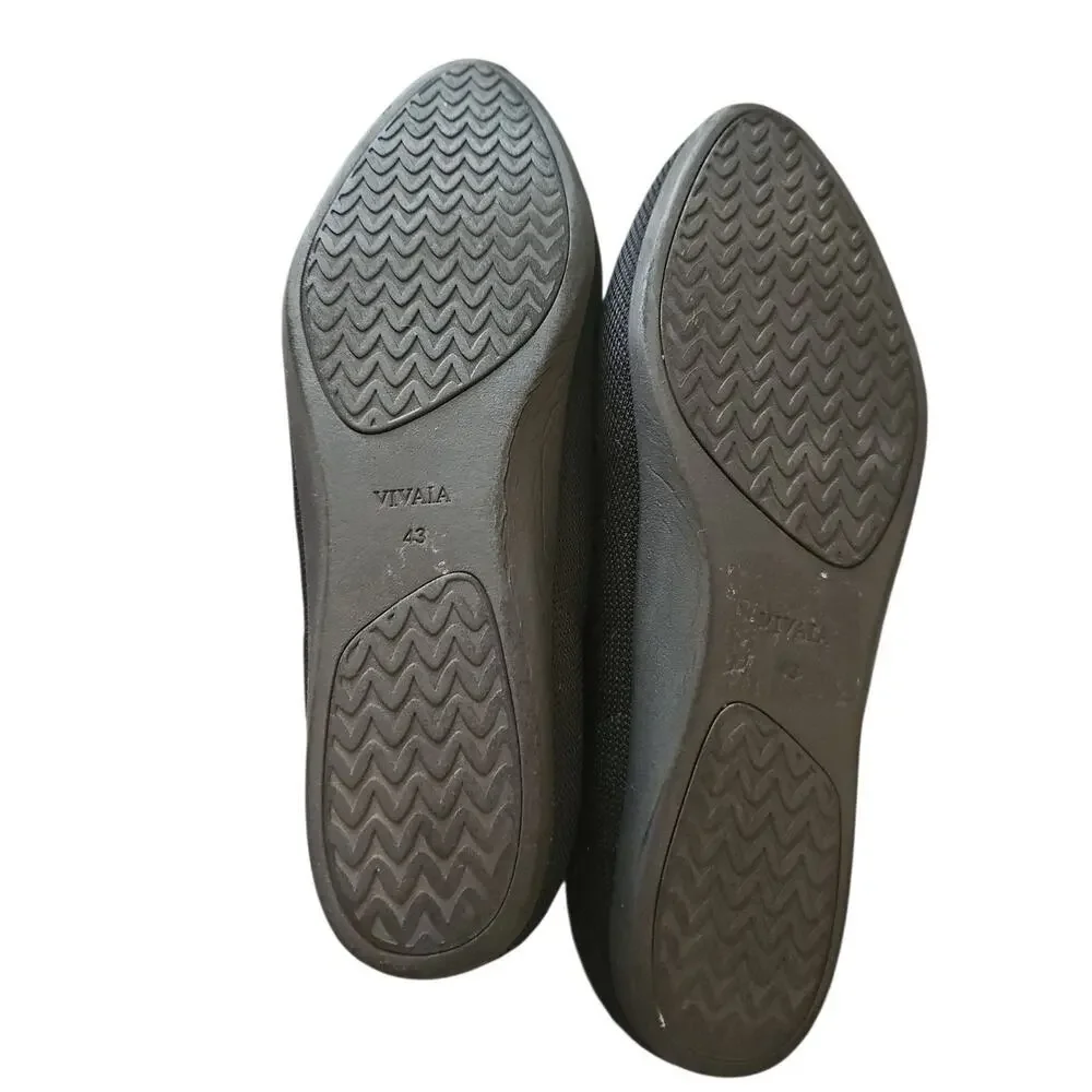 Viviaa 43 Pointed-Toe Ballet Flats Aria 5° black washable shoes sz 11 $129